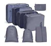 OSDUE Organizer Valigie, 8 Pcs Sistema di Cubo di Viaggio, Separatori Buste Viaggio Travel Organizer, Abbigliamento Intimo Calzature Organizzatori Sacchi Valigia di Stoccaggio Set