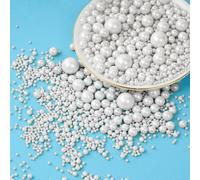 OSDUE Perle di Zucchero Commestibili, 85 g Decorazioni Commestibili Eleganti e Vegane, Decorazione di Torte, Dessert, Cupcakes, perfetto per natale biscotti muffins cakepops (Bianco-85g)