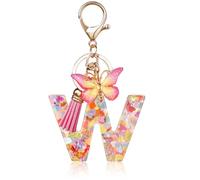 OSDUE Portachiavi Donna, Portachiavi con Lettera con farfalla rosa carina, Portachiavi da Personalizzare, Regalo Creativo Esclusivo con Portachiavi con Lettera per Gli Amici, per Zaino Borsa Scuola