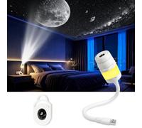 OSDUE Proiettore Galassia HD Smart 5D Olografico Luce Notturna, 1 Pellicole | 2 in 1 Galaxy Projector Night Light, Star Stelle Soffitto, Plug-and-Play, 360° a USB per Camera Letto, Soffitto, Tetto Auto