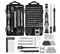 OSDUE Set di 124 Cacciaviti Precisione, Kit Professionali con Torx Phillips Taglio Triangolari Esagonali Set di chiavi a cricchetto magnetiche per Switch PS4 Xbox PC Laptop Occhiali Orologio Grigio