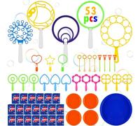 OSDUE Set di 53 bolle di sapone per bambini, grandi bolle, bacchetta magica, per interni ed esterni, per attività estive all'aperto