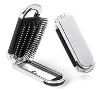 OSDUE Spazzola per Capelli Viaggio con Mini Specchio Rimovibile, Pieghevoli