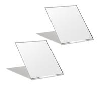 OSDUE Specchio Portatile Pieghevole, 2PZ Specchi da Tavolo, Specchio per il Trucco Super HD Portatile, Specchio da Viaggio Pieghevole, Specchio Compatto e Tascabile Ideale, Specchio Piccolo, Argento