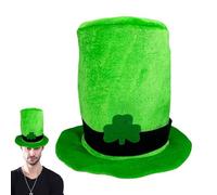 Oseczmut Cappello verde top cappello di San Patrizio,Cappello accessorio per costume da vacanza irlandese - Accessorio per costume di San Patrizio, cappello a fascia alta Leprechaun per la