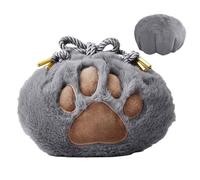 Oseczmut Custodia per cosmetici in peluche, custodia in peluche con coulisse, Borsa da toilette dal design unico con di gatto, Custodia per trucchi, piccole borse per cosmetici, portatile, chiusura