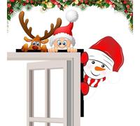 Oseczmut Decorazione della cornice della porta di Natale, decorazioni per angolo della porta | Decorazione della porta del pannello angolare della porta in legno di Babbo Natale - Decorazione di