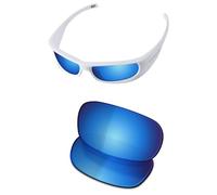 OSharp Lenti di ricambio per occhiali da sole Oakley Highland OO9522-62 mm, polarizzate HD, a specchio, protezione UV, Blu Ghiaccio Specchiato - Polarizzato HD