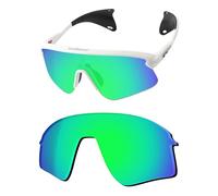 OSharp Lenti di ricambio per occhiali da sole Oakley Stunt Devil S OO9518, polarizzate HD, a specchio, protezione UV e perfettamente adattabili, Verde Giada Specchiato - Polarizzato HD