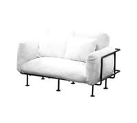 Oshhni 1/6 Scala doppia divano di divano in miniatura Micro paesaggio della vita Accessori per bambole decorazioni per ornamenti per soggiorno, Bianco
