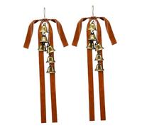 Oshhni 2 pezzi di campane di Natale dal design vintage con fiocco, decorazioni natalizie, ghirlanda da appendere alla parete, finestra, albero di Natale,