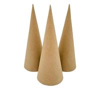 Oshhni 3 pezzi di coni di cartapesta, coni di cartone, decorazione versatile per l'albero di Natale, per dipingere decorazioni di Halloween, 25 Cm