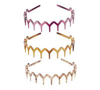 Oshhni 3 pezzi fascia per capelli a zig, regalo professionale, elegante fermaglio per capelli casual, Nessun Nero