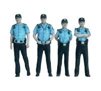 Oshhni 4 Pezzi in Miniatura di Agente di Polizia della comunità, Personaggio Modello di Stazione ferroviaria, Modello in Resina di Piccole Persone per, 28mm