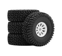 Oshhni 4X Pneumatici per cingolati RC 1/10 sostituiscono Parti Professionali di Facile Installazione Pneumatici per cingolati per Auto da Arrampicata Modelli, Mozzo Ruota Bianco