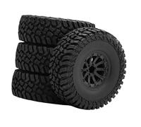 Oshhni 4X Pneumatici per cingolati RC 1/10 sostituiscono Parti Professionali di Facile Installazione Pneumatici per cingolati per Auto da Arrampicata Modelli, Mozzo Ruota Nero