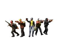 Oshhni 5 Pezzi 1/64 Modello di Figura in Miniatura Treno Ferroviario Ornamento da Tavolo Collezioni Micro Paesaggio Layout Diorama Scenario Figurine, Ladri