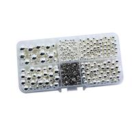Oshhni 600 pezzi di perline per artigianato, perline sciolte rotonde fatte a mano, versatili forniture per per decorazioni artistiche, portachiavi, spille, Argento