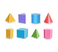 Oshhni 8 Pezzi di Forme Geometriche Pieghevoli, Solidi Geometrici, Geometria, Giocattoli didattici per la Matematica, Forniture per Il per