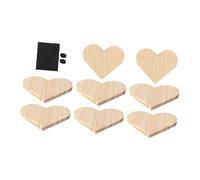 Oshhni 8 pezzi di sottobicchieri in legno grezzo per artigianato, fette di legno con cuscinetti antiscivolo per disegno, pittura, incisione, decorazione per, Cuore