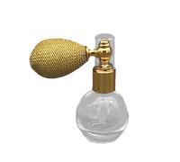 Oshhni Atomizzatore spray per profumo in silicone e vetro, tasca vuota, idea regalo multifunzionale, tappo in alluminio trasparente, design retrò, Oro