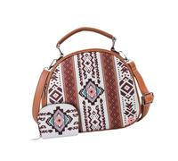 Oshhni Boho pattern women borsebag tela femmina per offerti in spiaggia, Bianco Beige