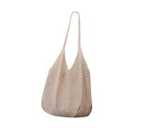 Oshhni Borsa all'uncinetto per donna sacca da spiaggia per spalle borse da spalla elegante borse da viaggio borsa hobo estetico per la festa di pendolarismo, Beige