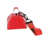 Oshhni Campanaccio in ferro da 7,4 cm con corda da polso, rumoroso e versatile, con maniglia per il trasporto, portatile, per il tifo di Capodanno, Rosso