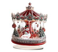 Oshhni Cartello in acrilico con giostra natalizia 2D con supporto, decorazione a forma di, regalo artigianale per Natale, compleanno, Style B
