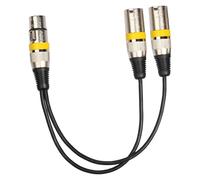 Oshhni Cavo splitter per microfono bilanciato, cavo flessibile resistente da 1 femmina a 2 maschio a Y, Giallo