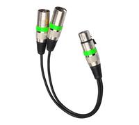 Oshhni Cavo splitter per microfono bilanciato, cavo flessibile resistente da 1 femmina a 2 maschio a Y, Verde