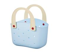 Oshhni Cestino da bagno portatile, borsa da spiaggia, creativo, facile da pulire, organizer per doccia, cestino portaoggetti per bagno, piscina, shopping, Blu