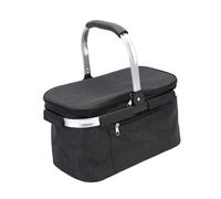Oshhni Cestino da Picnic Isolato, Borsa Isolante Pieghevole, Borsa Isolante Leggera, Cestino per, per Picnic, Viaggi, Campeggio, Barbecue, Nero