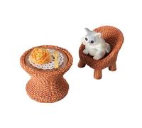 Oshhni Collezioni di Oggetti di Scena per Giochi di Ruolo con Figure di Gatti in Miniatura, Modelli di tavoli e sedie con Modelli di mobili per Decorazioni, Gatto con Gli Artigli Aperti