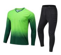 Oshhni Completo da Portiere, Maglia e Pantaloni, Uniforme da Portiere di Calcio, Abbigliamento Sportivo Imbottito, Traspirante e Professionale, L