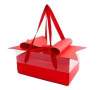 Oshhni Confezione regalo di San Regali di San Scatola regalo con coperchio trasparente per bomboniere Anniversario Compleanno, Rosso