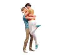 Oshhni Coppia di Baci Dipinta a Mano, Statuetta in Miniatura, Regalo per Diorama, Accessori per Bambole, Statuetta in Miniatura per Matrimonio, Scala 1 87