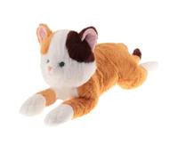 Oshhni Cuscino di Peluche a Forma di Gatto, Regalo di Compleanno per Bambini, Creativo, Divertente, Ornamento per Bambola di Peluche, Decorazione per Auto, Giallo Bruno