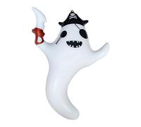 Oshhni Decorazione con Palloncino Fantasma, Divertente Accessorio Fotografico con Corda da 2 m, Ornamento Gonfiabile da Appendere al Festival, per Cortile, Fantasma dal Cappello Nero
