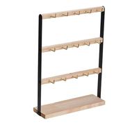 Oshhni Espositore per Gioielli in Legno con Ganci, Organizer per Gioielli. Supporto per Orecchini, Portachiavi, Orecchini da scrivania, 3 Livelli 15 Ganci