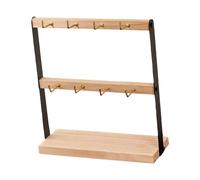 Oshhni Espositore per Gioielli in Legno con Ganci, Organizer per Gioielli. Supporto per Orecchini, Portachiavi, Orecchini da scrivania, 2 Ganci di Livello 8