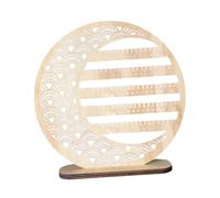 Oshhni Espositore per Orecchini, espositore per Gioielli, in Legno, a 5 Ripiani, Rotondo, per Orecchini, per Gioielli, Regalo per Ragazze, per bancone, Colore Legno Chiaro