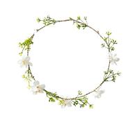 Oshhni Fascia floreale copricapo fatta a mano per adolescenti, accessori rustici per capelli per feste, feste hawaiane, feste, accessori per foto, Piccoli Fiori Bianchi