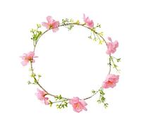 Oshhni Fascia floreale copricapo fatta a mano per adolescenti, accessori rustici per capelli per feste, feste hawaiane, feste, accessori per foto, Fiori di Ciliegio Rosa