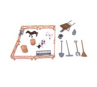 Oshhni Figure di Animali da Fattoria, modellini di Figurine, Set da Gioco, Giocattoli educativi precoci, Micro Paesaggio, Giocattolo per Bambini, Ragazzi e, 22 Pezzi Non Veicolo