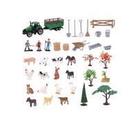 Oshhni Figure di Animali da Fattoria, modellini di Figurine, Set da Gioco, Giocattoli educativi precoci, Micro Paesaggio, Giocattolo per Bambini, Ragazzi e, 49 Pezzi