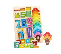 Oshhni Giocattolo di legno per contare, giochi di matematica numerica, giocattoli impilabili per contare e ordinare i colori, per bambini in età prescolare