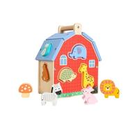 Oshhni Gioco di incastro in legno con forme, blocchi per il riconoscimento dei colori e la percezione del colore, gioco di incastro di forme di animali per