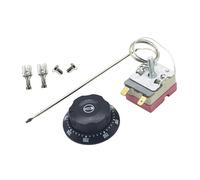 Oshhni Interruttore di controllo della temperatura Termostato capillare multiuso 16A 50-300°C con 2 viti Facile da installare per forno e frigorifero