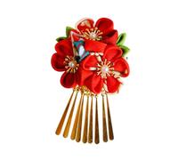 Oshhni Kimono Testaggio Hanfu Geisha Flower Blossom Qipao Decorazioni giapponesi, Rosso